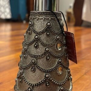 Elegant Silver Holiday Tree Decorative Soap dispenser